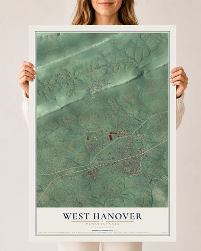 Map of West Hanover, Pennsylvania, 24 x 36 inch unframed archival matte print