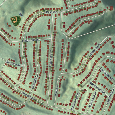 Close-up of the map of West Homestead, Pennsylvania print showing street and building detail