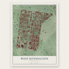 West Kensington, Pennsylvania map print, the full design