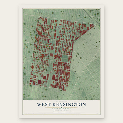West Kensington, Pennsylvania map print, the full design