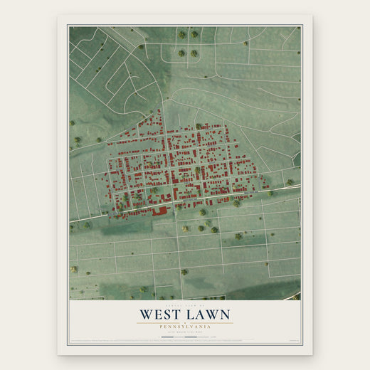 West Lawn, Pennsylvania map print, the full design