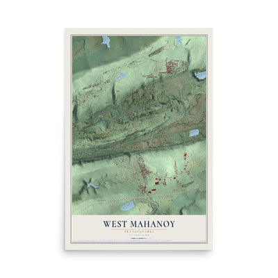 Map of West Mahanoy, Pennsylvania, 12 x 18 inch unframed archival matte print