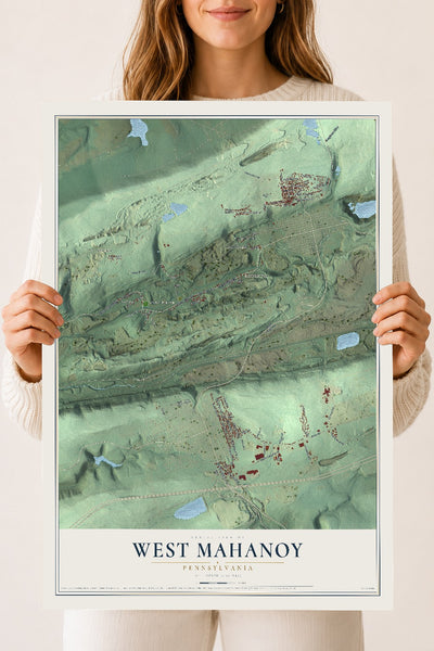 Map of West Mahanoy, Pennsylvania, 18 x 24 inch unframed archival matte print