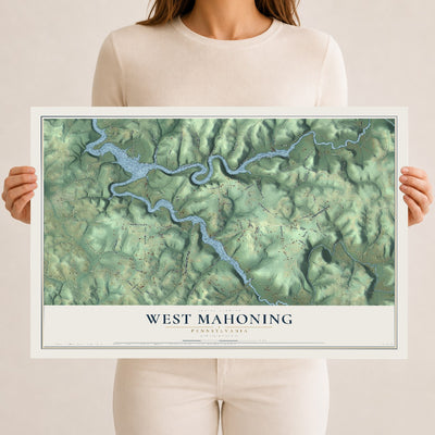 Map of West Mahoning, Pennsylvania, 12 x 18 inch unframed archival matte print