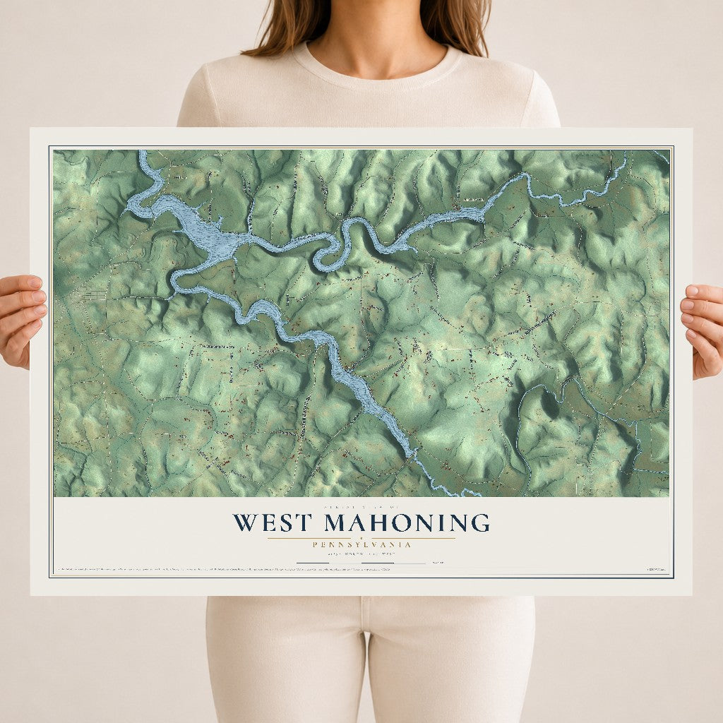 Map of West Mahoning, Pennsylvania, 18 x 24 inch unframed archival matte print
