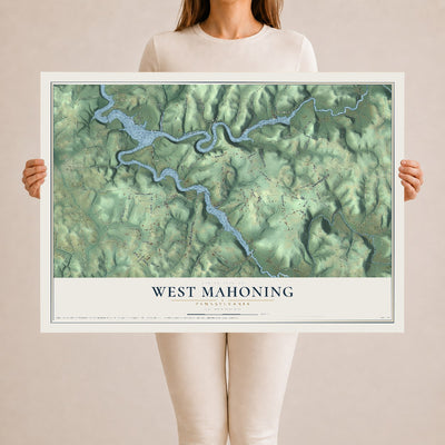 Map of West Mahoning, Pennsylvania, 24 x 36 inch unframed archival matte print