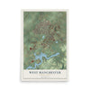 Map of West Manchester, Pennsylvania, 12 x 18 inch unframed archival matte print