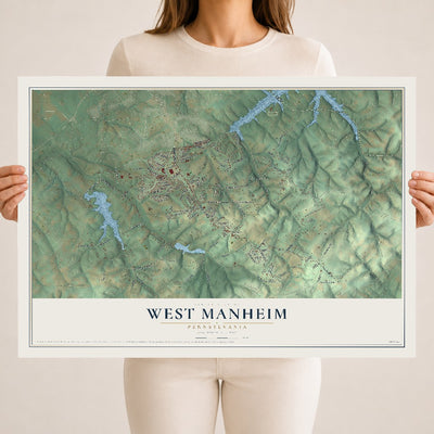 Map of West Manheim, Pennsylvania, 18 x 24 inch unframed archival matte print
