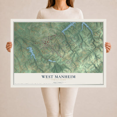 Map of West Manheim, Pennsylvania, 24 x 36 inch unframed archival matte print