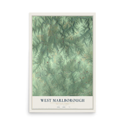 Map of West Marlborough, Pennsylvania, 12 x 18 inch unframed archival matte print