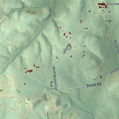 Close-up of the map of West Marlborough, Pennsylvania print showing street and building detail