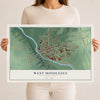 Map of West Middlesex, Pennsylvania, 12 x 18 inch unframed archival matte print