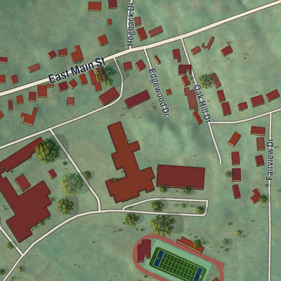 Second close-up of the map of West Middlesex, Pennsylvania print showing more streets and buildings
