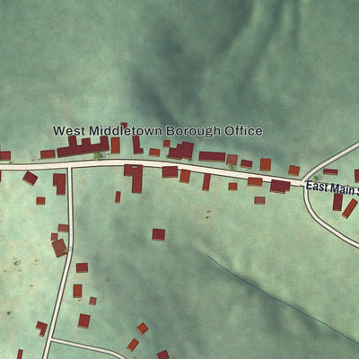 Close-up of the map of West Middletown, Pennsylvania print showing street and building detail