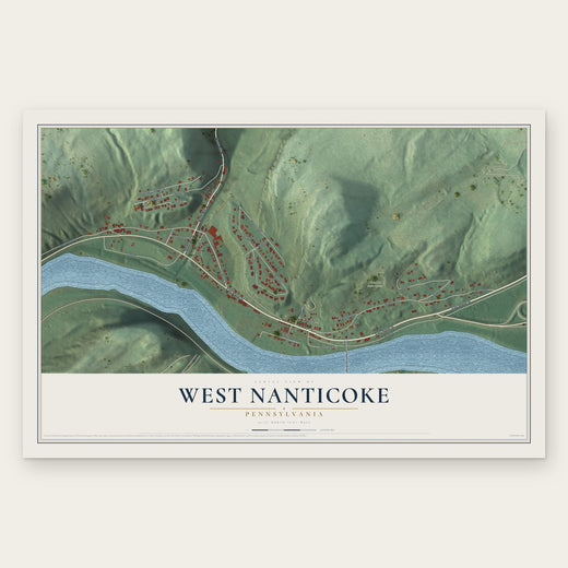 West Nanticoke, Pennsylvania map print, the full design