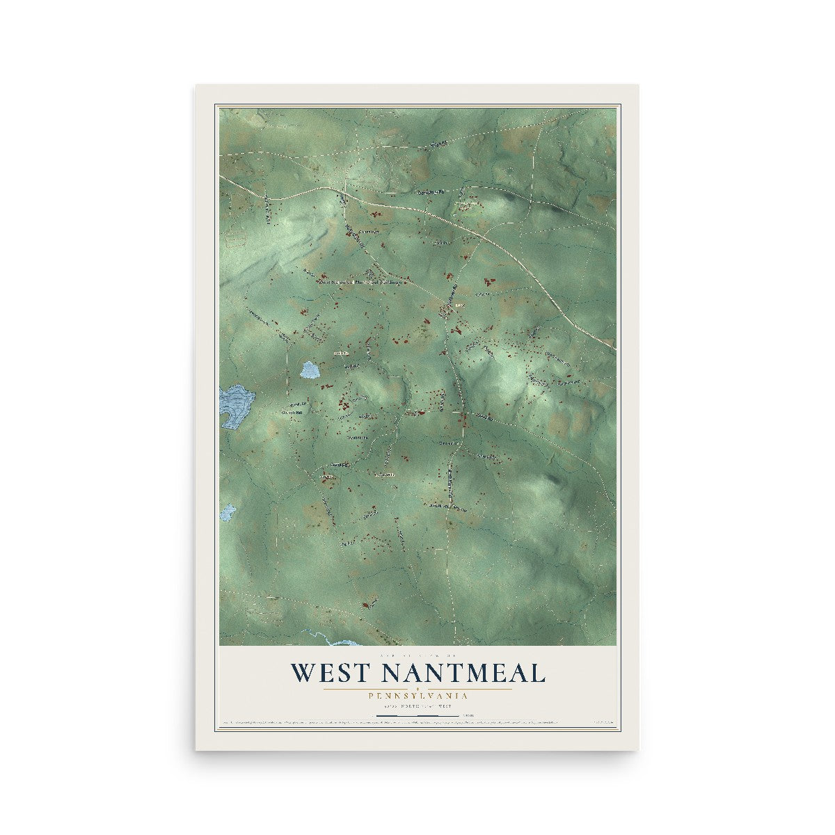 Map of West Nantmeal, Pennsylvania, 12 x 18 inch unframed archival matte print