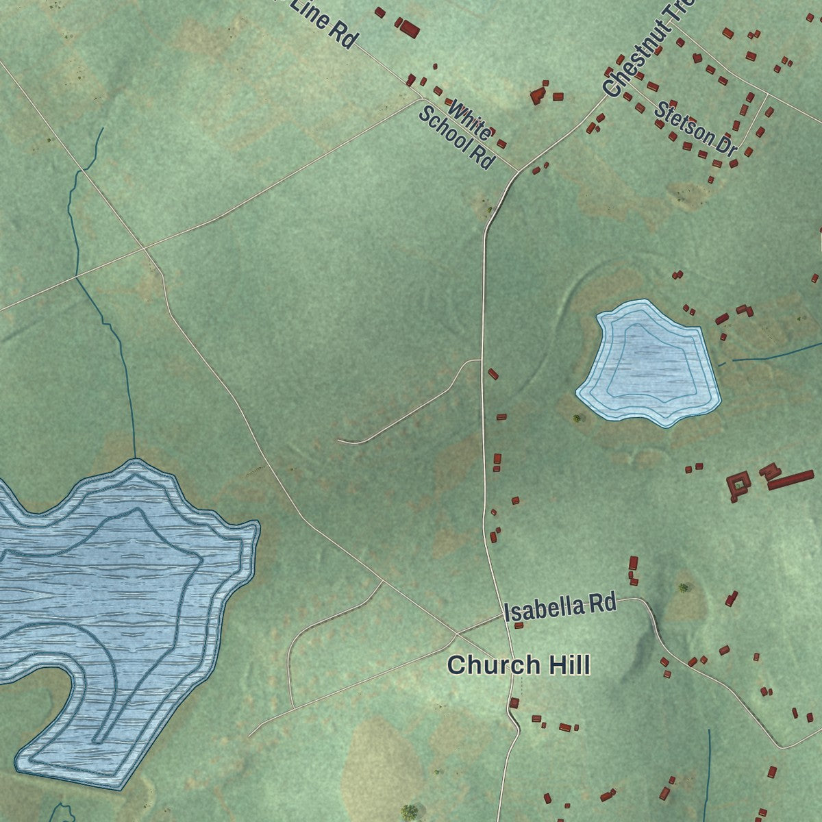 Second close-up of the map of West Nantmeal, Pennsylvania print showing more streets and buildings