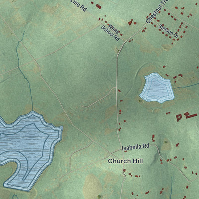 Second close-up of the map of West Nantmeal, Pennsylvania print showing more streets and buildings