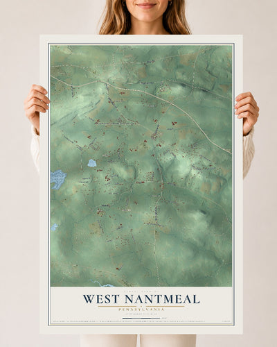 Map of West Nantmeal, Pennsylvania, 24 x 36 inch unframed archival matte print