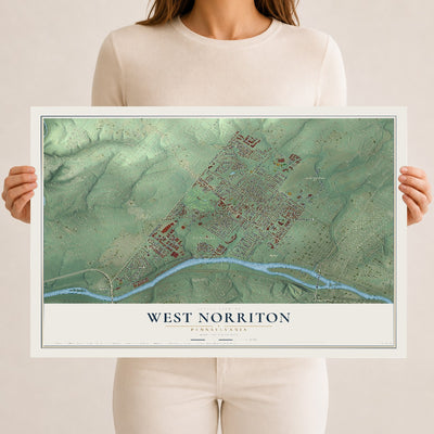 Map of West Norriton, Pennsylvania, 12 x 18 inch unframed archival matte print