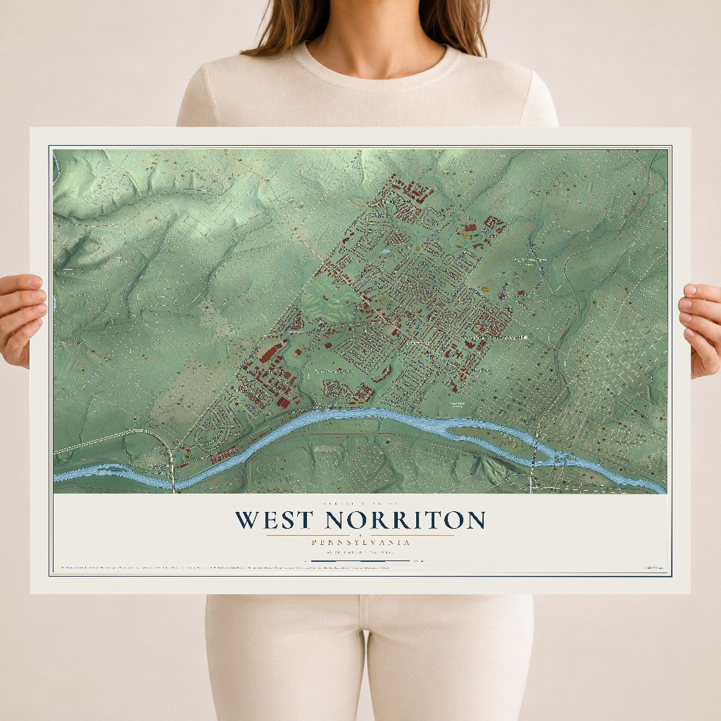 Map of West Norriton, Pennsylvania, 18 x 24 inch unframed archival matte print