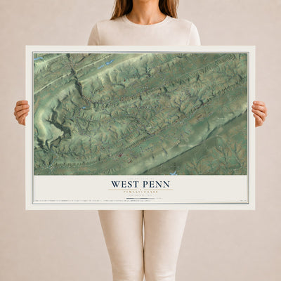 Map of West Penn, Pennsylvania, 24 x 36 inch unframed archival matte print