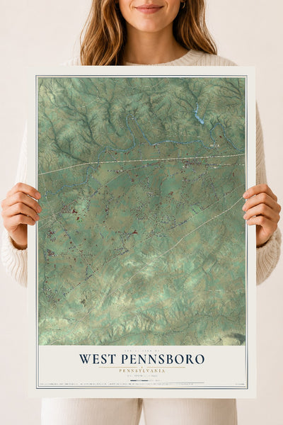 Map of West Pennsboro, Pennsylvania, 18 x 24 inch unframed archival matte print