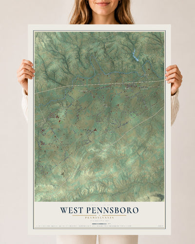 Map of West Pennsboro, Pennsylvania, 24 x 36 inch unframed archival matte print