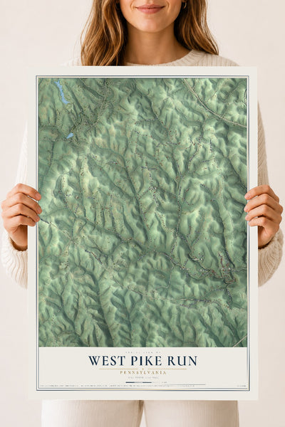 Map of West Pike Run, Pennsylvania, 18 x 24 inch unframed archival matte print