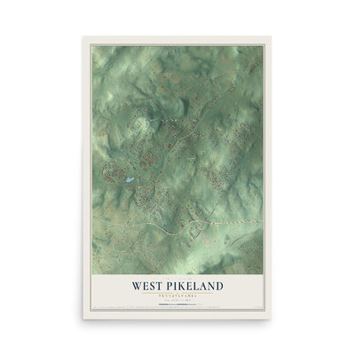 Map of West Pikeland, Pennsylvania, 12 x 18 inch unframed archival matte print