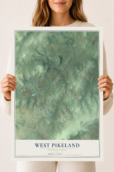 Map of West Pikeland, Pennsylvania, 18 x 24 inch unframed archival matte print