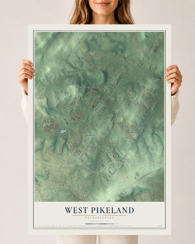 Map of West Pikeland, Pennsylvania, 24 x 36 inch unframed archival matte print