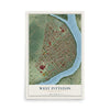 Map of West Pittston, Pennsylvania, 12 x 18 inch unframed archival matte print