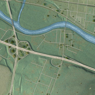 Second close-up of the map of West Pottsgrove, Pennsylvania print showing more streets and buildings