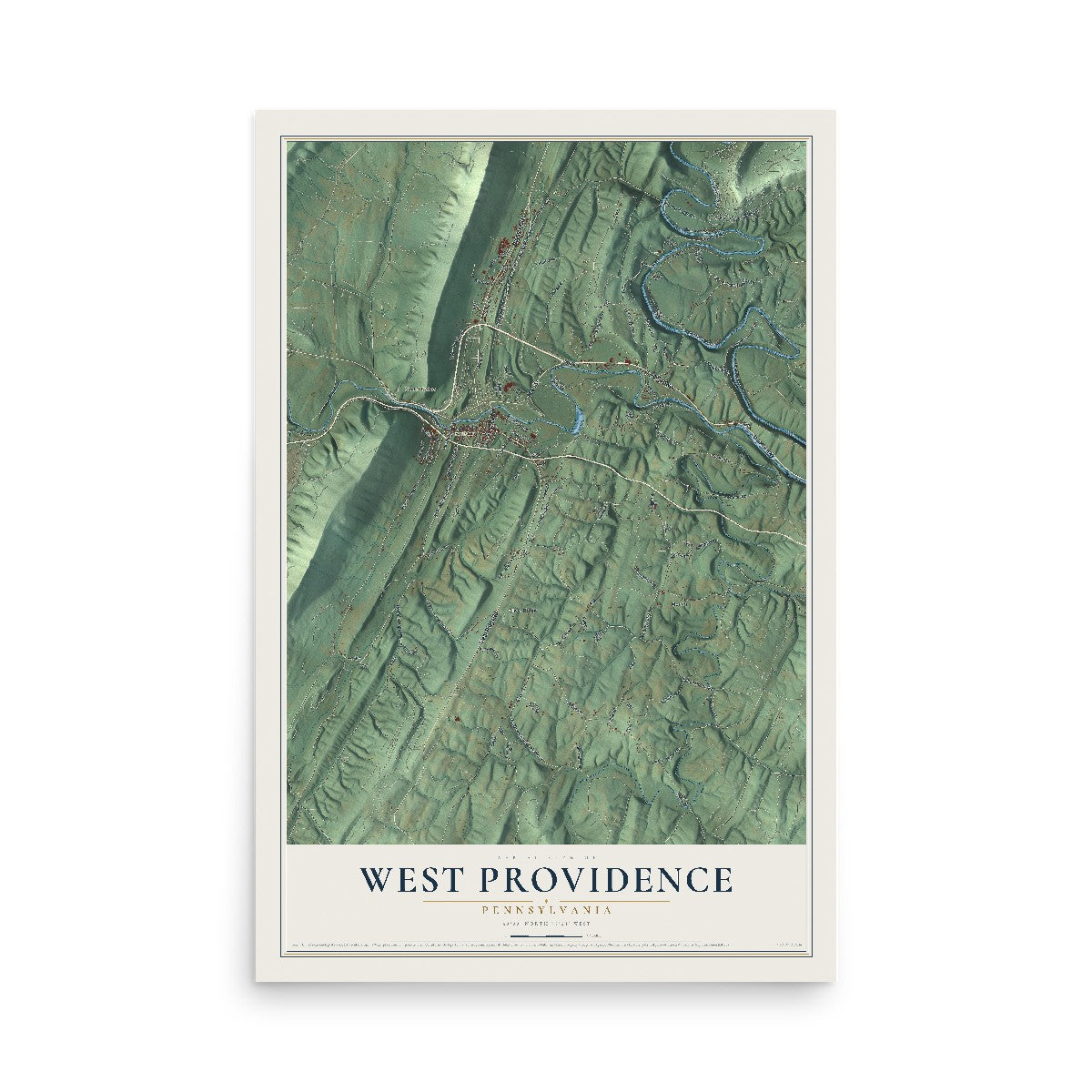 Map of West Providence, Pennsylvania, 12 x 18 inch unframed archival matte print