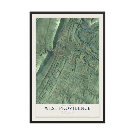 Map of West Providence, Pennsylvania, 12 x 18 inch print in a black wood frame