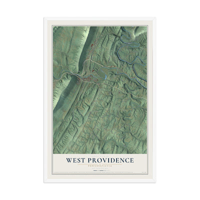 Map of West Providence, Pennsylvania, 12 x 18 inch print in a white wood frame
