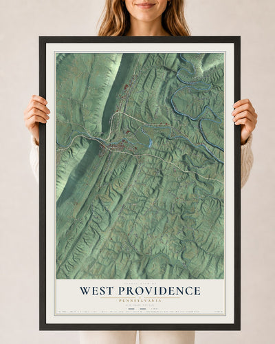Map of West Providence, Pennsylvania, 24 x 36 inch print in a black wood frame