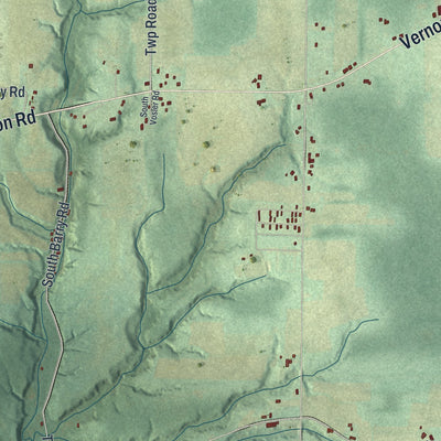 Second close-up of the map of West Salem, Pennsylvania print showing more streets and buildings