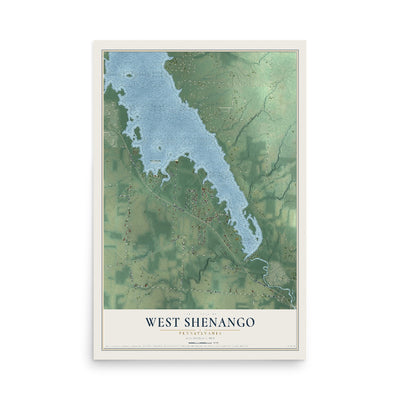 Map of West Shenango, Pennsylvania, 12 x 18 inch unframed archival matte print