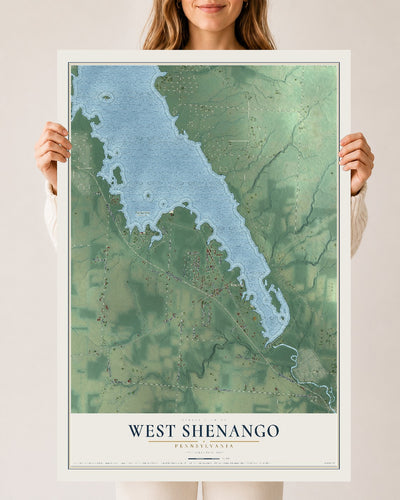 Map of West Shenango, Pennsylvania, 24 x 36 inch unframed archival matte print