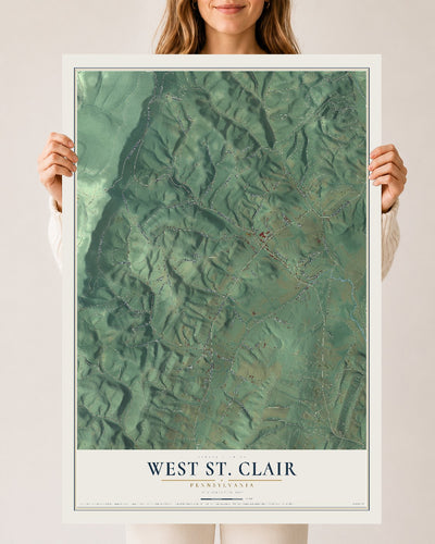 Map of West St. Clair, Pennsylvania, 24 x 36 inch unframed archival matte print