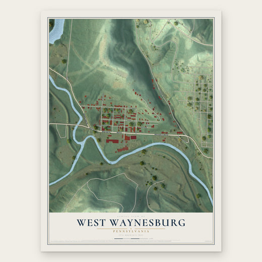 West Waynesburg, Pennsylvania map print, the full design