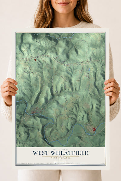 Map of West Wheatfield, Pennsylvania, 18 x 24 inch unframed archival matte print