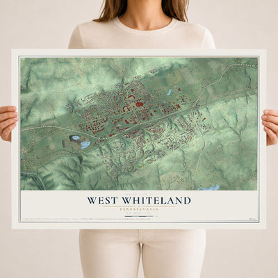 Map of West Whiteland, Pennsylvania, 18 x 24 inch unframed archival matte print