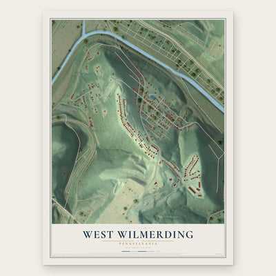 West Wilmerding, Pennsylvania map print, the full design