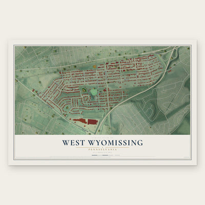 West Wyomissing, Pennsylvania map print, the full design