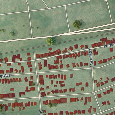 Close-up of the map of West Wyomissing, Pennsylvania print showing street and building detail