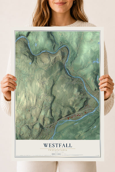 Map of Westfall, Pennsylvania, 18 x 24 inch unframed archival matte print