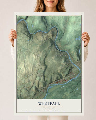 Map of Westfall, Pennsylvania, 24 x 36 inch unframed archival matte print